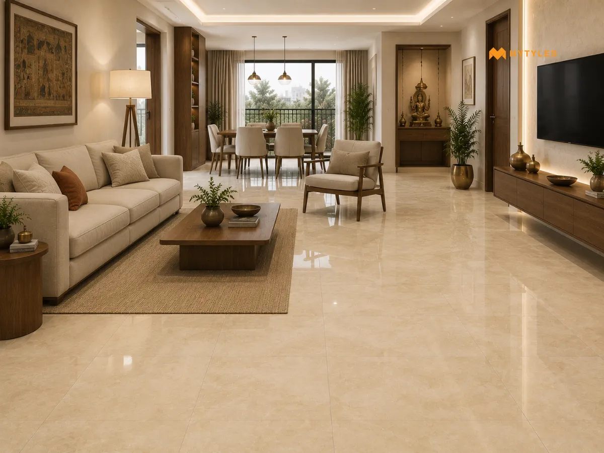 Beige and Warm-Neutral Vitrified Tiles for a Timeless Base